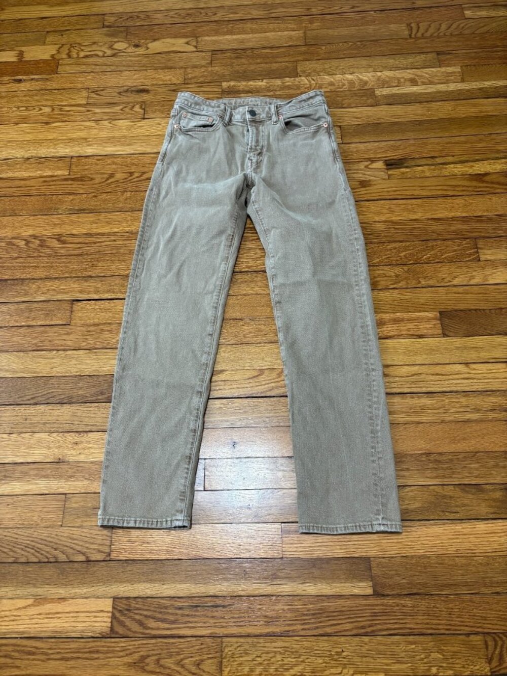 American Eagle Mens Original Straight Jeans 29x32 Brown EasyFlex Stretch Denim